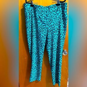 Aqua cheetah print pants
